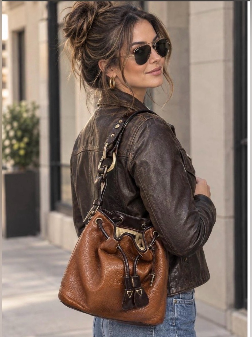 Vintage Dooney & Bourke Pebbled Leather Drawstring bag